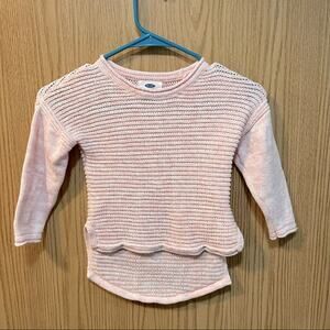 Old Navy Girls’ Light Pink High Low Sweater Size XS / 5 100% Cotton Knit